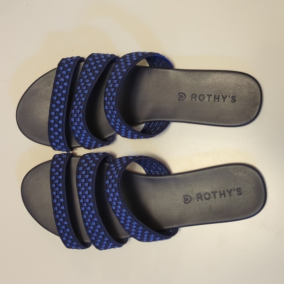 Rothy's The Triple Bad Blue Sandals - Picture 2 of 3